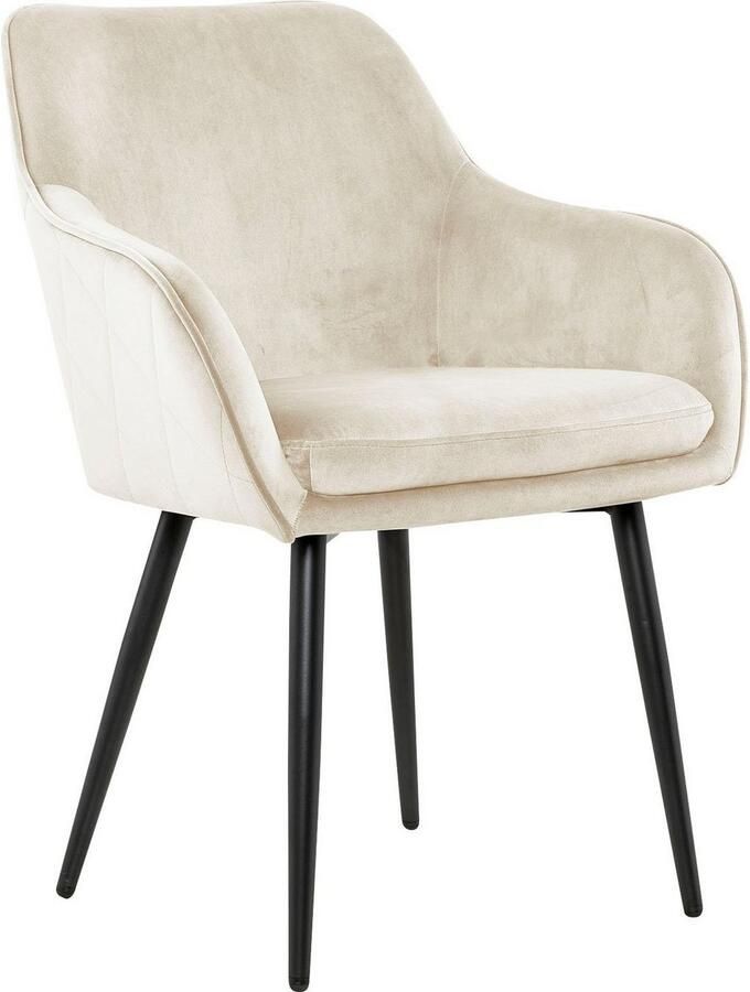 SalesFever Stoel met armleuningen Comfortabele eetkamerstoel met stijl met diamantvormig stiksel aan de achterkant