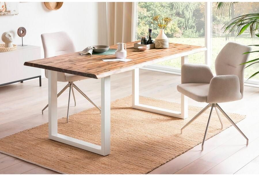 Artistiq Living Artistiq Eettafel Radhika Acaciahout en metaal Wit