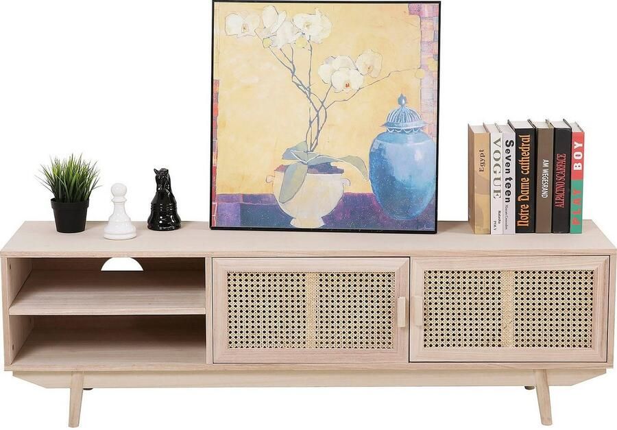 SalesFever Tv-meubel Vejle Chic & Stijlvol: De TV-commode Edele rotan commode met Weens vlechtwerk-design