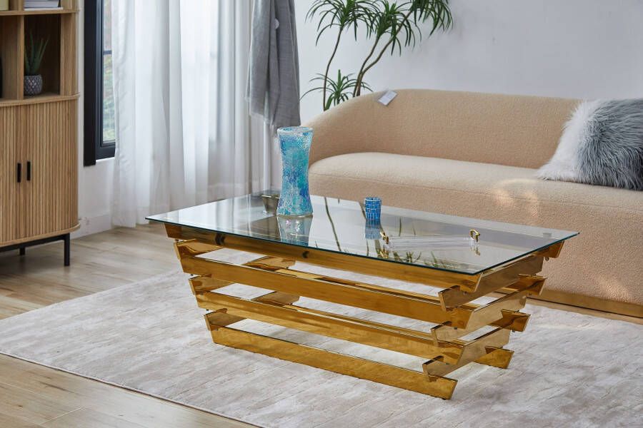 Artistiq Living Artistiq Salontafel Sheneka Glas 130 x 70cm Goud