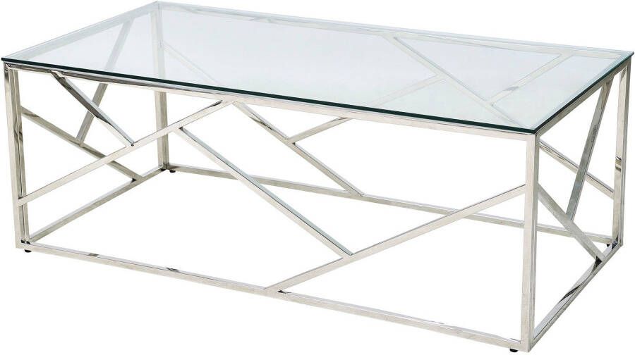 SalesFever Salontafel met stijlvolle elegantie Roestvrijstalen frame: robuust roestvrij en stijlvol