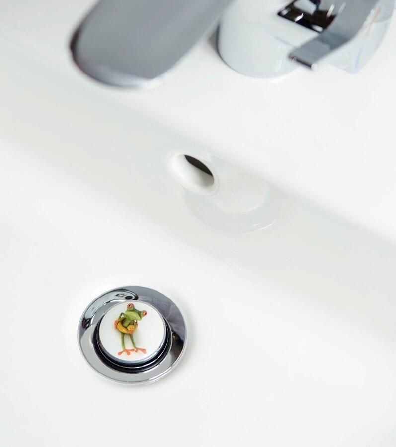 Sanilo Set badkameraccessoires Froggy bestaand uit toiletzitting badmat en wastafelplug (complete set 3-delig)