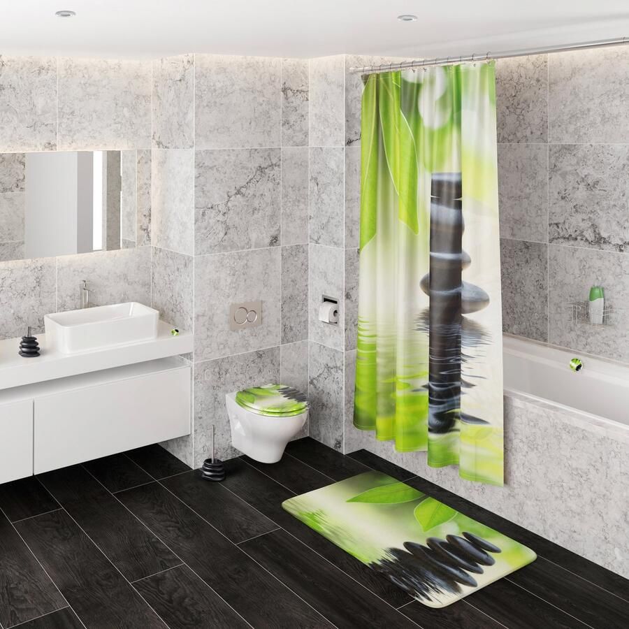 Sanilo Set badkameraccessoires Harmony bestaand uit toiletzitting badmat en wastafelplug (complete set 3-delig)