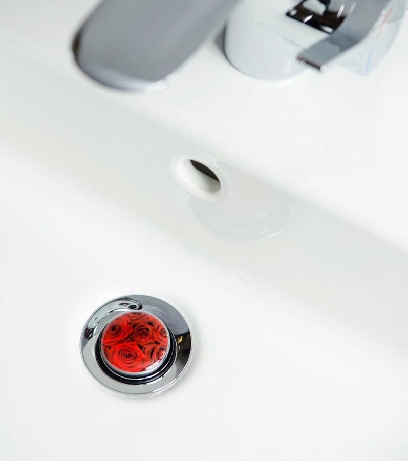 Sanilo Set badkameraccessoires Rosen bestaand uit toiletzitting badmat en wastafelplug (complete set 3-delig)