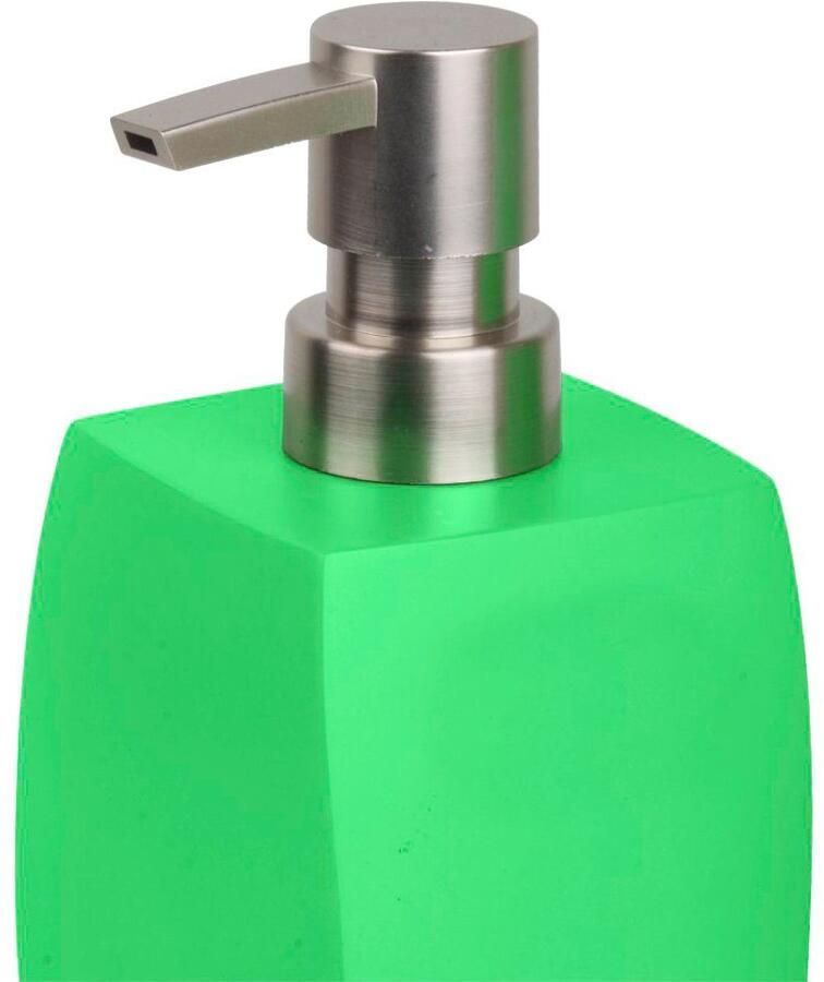 Sanilo Set badkameraccessoires Wave Green bestaand uit zeepdispenser en toiletborstel mat (combi-set 2-delig)