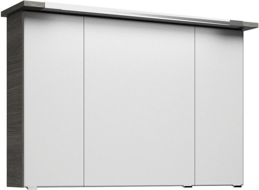 Saphir Badmeubelset Trentino 2-delig glazen wastafel spiegelkast met LED-verlichting Badkamermeubel-set 107cm breed incl. deurdemper 3 deuren 2 lades (3 stuks)