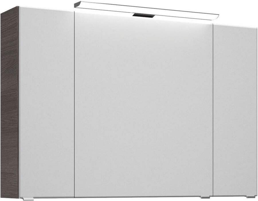 Saphir Badmeubelset Trentino 2-delig keramische wasbak spiegelkast met LED-lamp Badkamermeubel-set 109cm breed incl. deurdemper 3 deuren 2 lades (3 stuks)