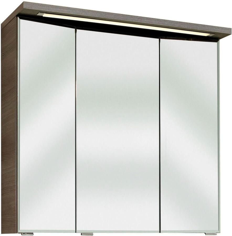 Saphir Badmeubelset Trentino 2-delig keramische wasbak met LED spiegelkast Badkamermeubel-set 79cm breed incl. deurdemper 3 deuren 2 lades (3 stuks)