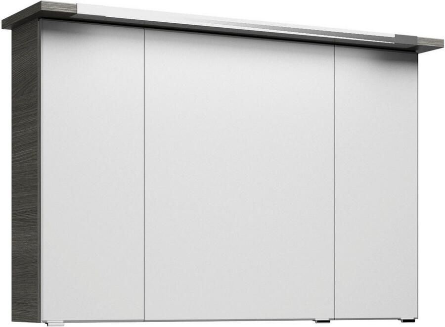 Saphir Badmeubelset Trentino 2-delig mineralen marmer wasbak spiegelkast met LED-profiel (3 stuks)