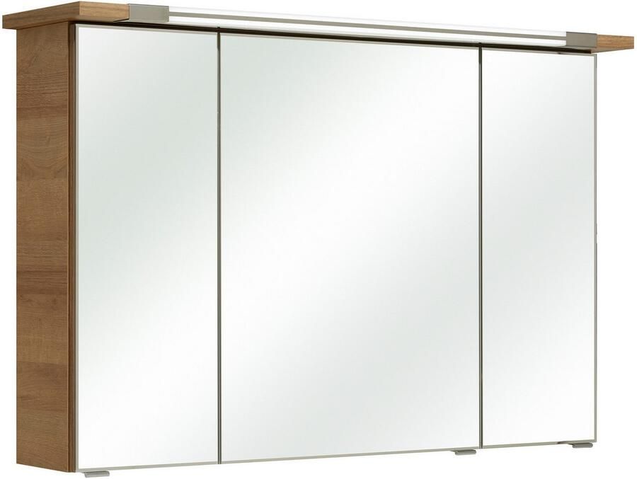 Saphir Badmeubelset Trentino 2-delig mineralen marmer wasbak spiegelkast met LED-profiel (3 stuks)