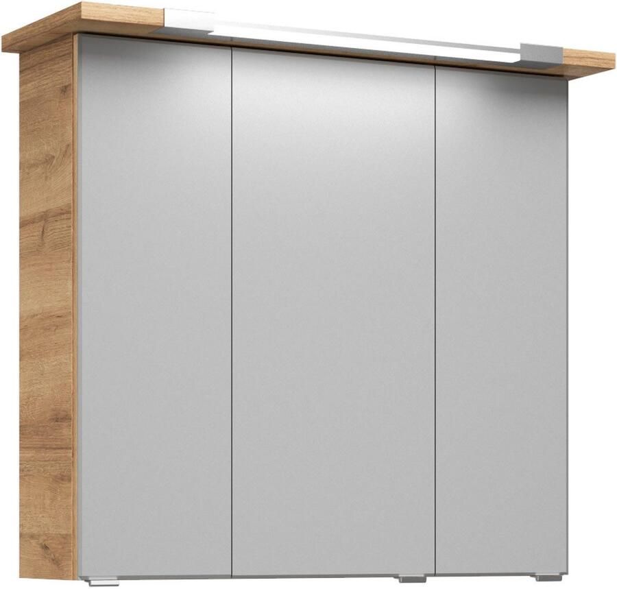 Saphir Badmeubelset Trentino 3-delig mineralen marmer wasbak LED spiegelkast (4 stuks)