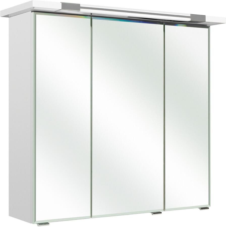 Saphir Badmeubelset Trentino 3-delig mineralen marmer wasbak LED spiegelkast (4 stuks)