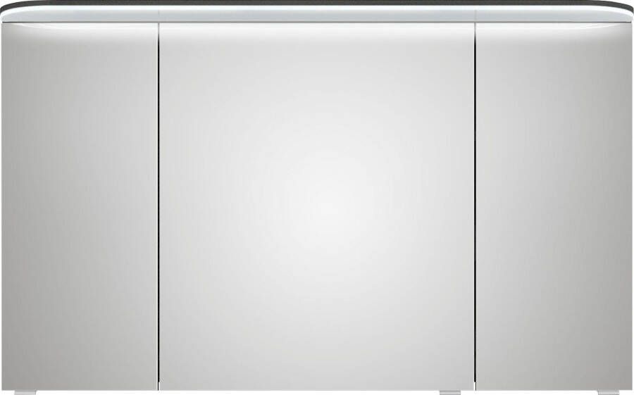 Saphir Spiegelkast Balto sprint badkamerkast met led-kransarmatuur 120 cm breed 3 deuren Schakelaar- stopcontactcombinatie inclusief deurdemper 987LM 12 V led