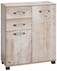 Schildmeyer Badkamerkast Milan Breedte 80 5 cm met 2 deuren 2 laden & metalen handgrepen