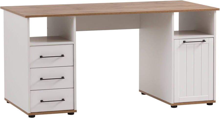 Schildmeyer Bureau Jelda in landhuis-look houtdecor met voelbare structuur breedte 150 cm