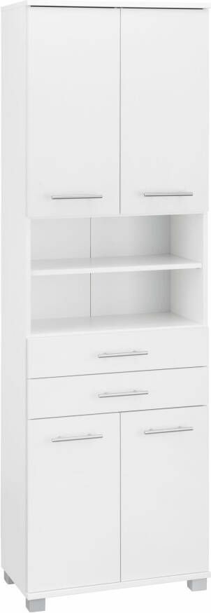 Schildmeyer Hoge kast Emmi Breedte 60 cm metalen grepen met 2 laden