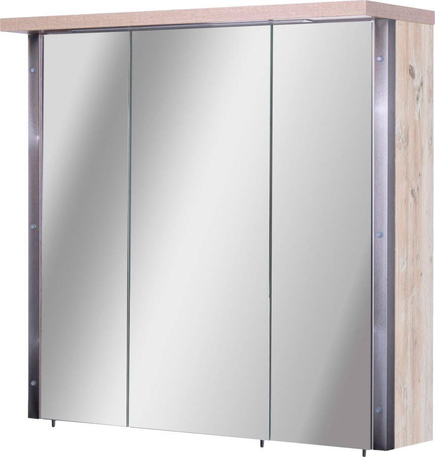 Schildmeyer Spiegelkast Harkon Breedte 76 cm 3-deurs ledverlichting schakelaar- stekkerdoos