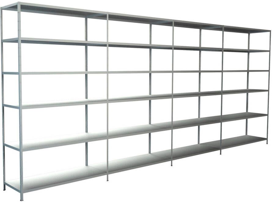 SCHULTE Regalwelt Stellingkast Montagesysteem basis- en 3x aanbouwkasten Metaal wit 2300x4000x500 mm 24 planken