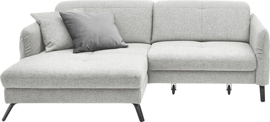 Set one by Musterring Hoekbank SO 4400 V optioneel met motorische bedfunctie & hoofdverstelling voet zwart