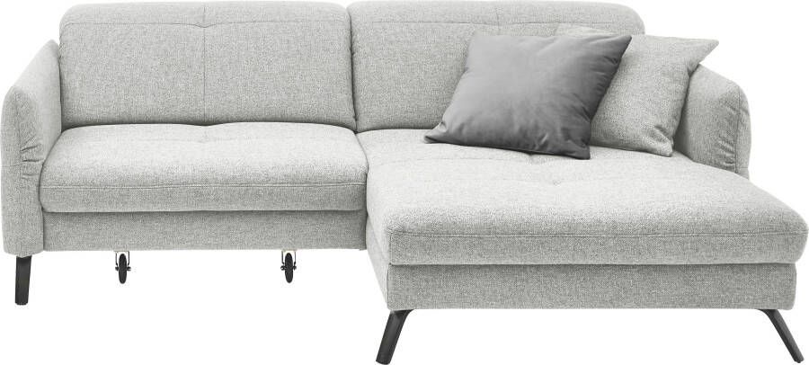 Set one by Musterring Hoekbank SO 4400 V optioneel met motorische bedfunctie & hoofdverstelling voet zwart