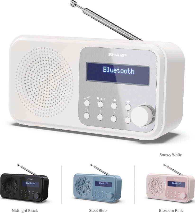 Sharp DR-P420(WH) draagbare radio DAB FM radio bluetooth wit
