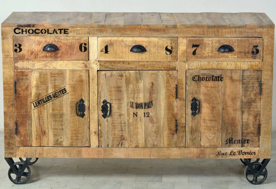 SIT Dressoir Rustiek in factory-design breedte 140 cm shabby chic vintage