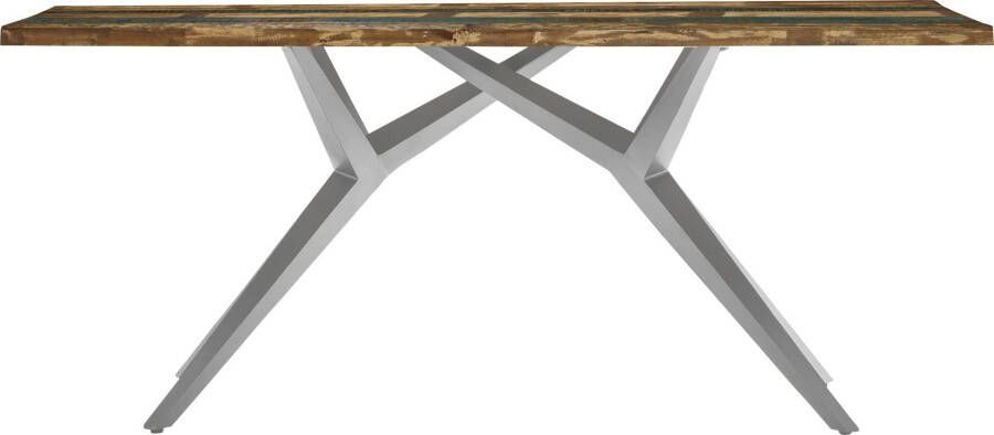 Artistiq Living Artistiq Eettafel Lakiesha Gerecycled hout 240 x 100cm Zilver onderstel Bruin