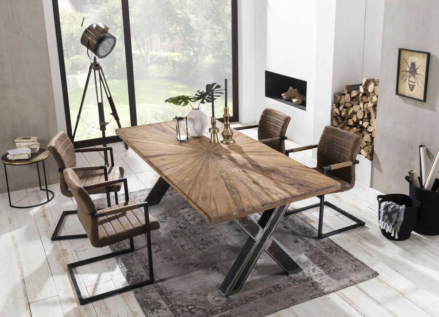SIT Eettafel Romanteaka met zonvormig gedessineerd tafelblad shabby chic vintage