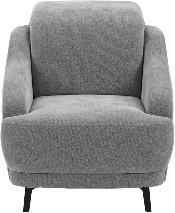 Sit&more Fauteuil met metalen poten matzwart (1 stuk)