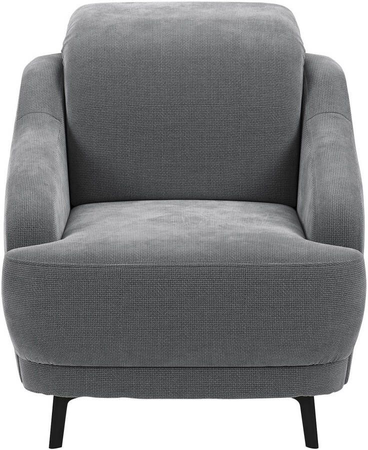 Sit&more Fauteuil met metalen poten matzwart (1 stuk)