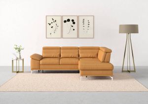 Sit&more Hoekbank Cabrio met zitdiepteverstelling en binnenvering 3 lendenkussens