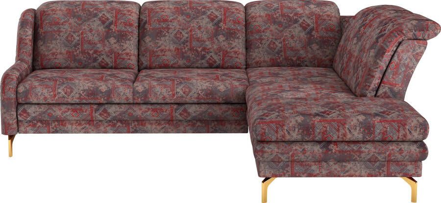 Sit&more Hoekbank Orient L-vorm incl. 2 sierkussens met strassteentjes goudkleurige metalen poten