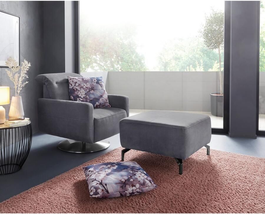 Sit&more Draaibare fauteuil GIZEH met verstelbare hoofdsteun met binnenvering