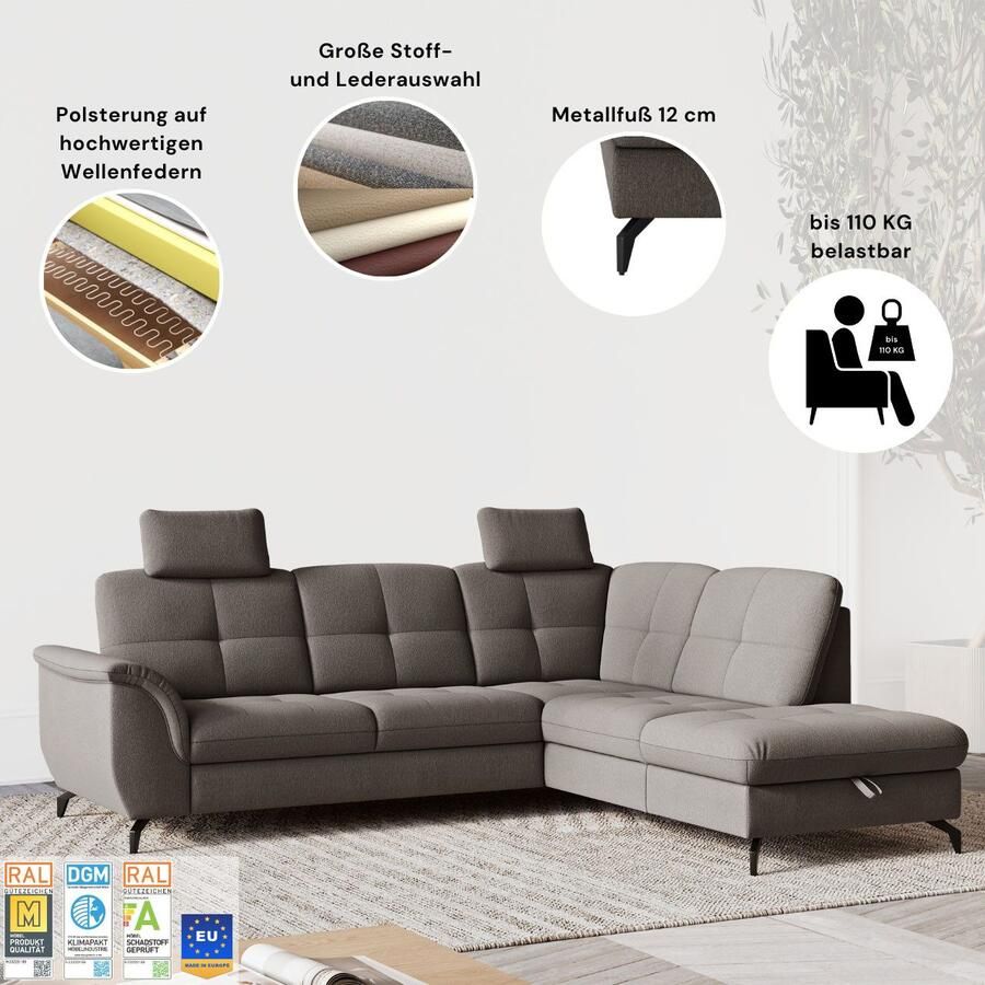 Sit&more Hoekbank Zora naar keuze met slaapfunctie en bedkist