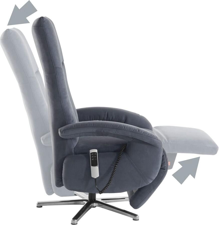 Sit&more Relaxfauteuil Tycoon met verstelbare hoofdsteun en 360° draaifunctie keuze tussen handmatige of elektrische functie ook met accu (draadloos)