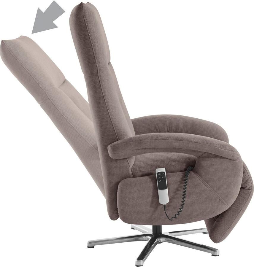 Sit&more Relaxfauteuil Tycoon met verstelbare hoofdsteun en 360° draaifunctie keuze tussen handmatige of elektrische functie ook met accu (draadloos)