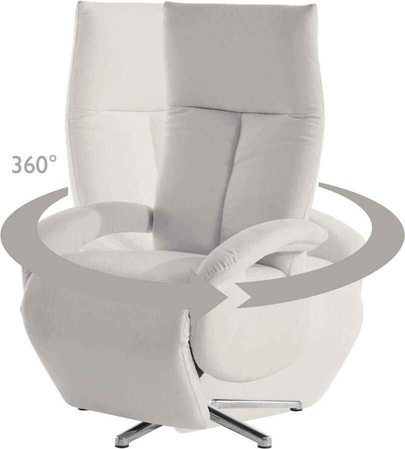 Sit&more Relaxfauteuil Tycoon met verstelbare hoofdsteun en 360° draaifunctie keuze tussen handmatige of elektrische functie ook met accu (draadloos)