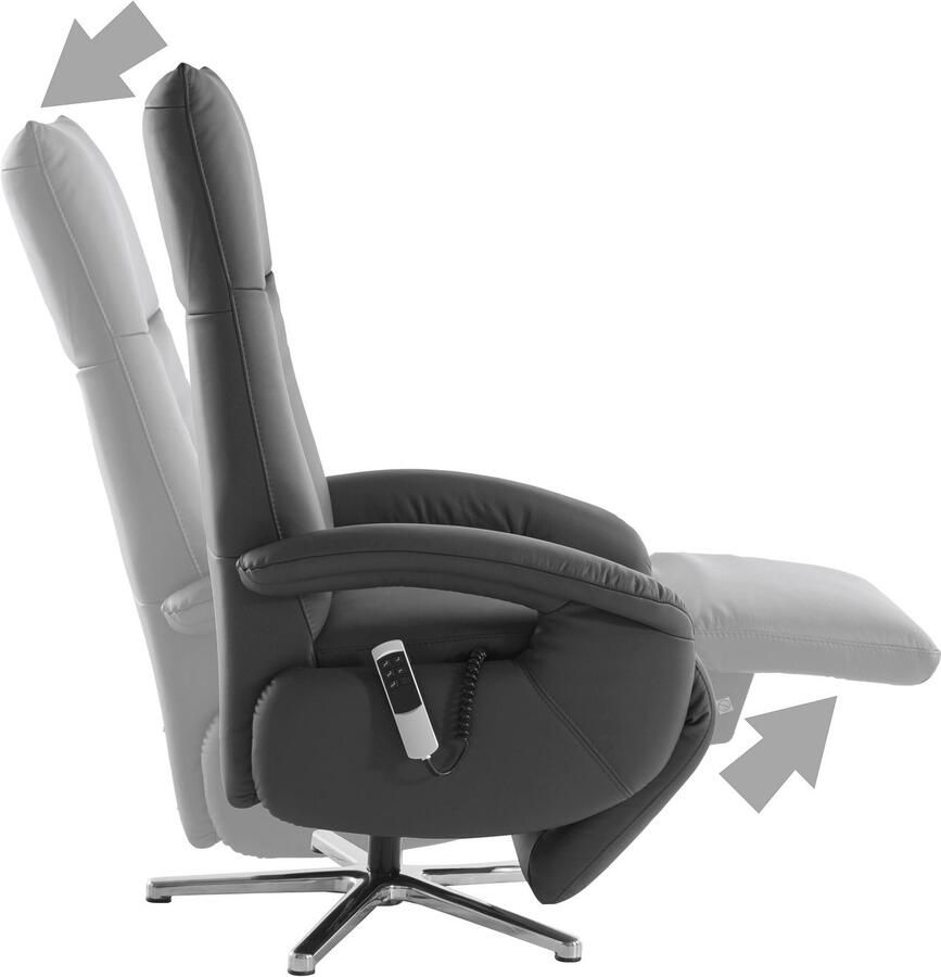 Sit&more Relaxfauteuil Tycoon met verstelbare hoofdsteun en 360° draaifunctie keuze tussen handmatige of elektrische functie ook met accu (draadloos)