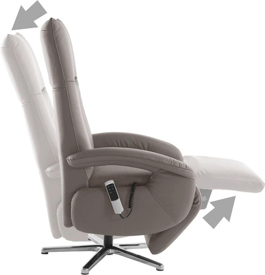Sit&more Relaxfauteuil Tycoon met verstelbare hoofdsteun en 360° draaifunctie keuze tussen handmatige of elektrische functie ook met accu (draadloos)