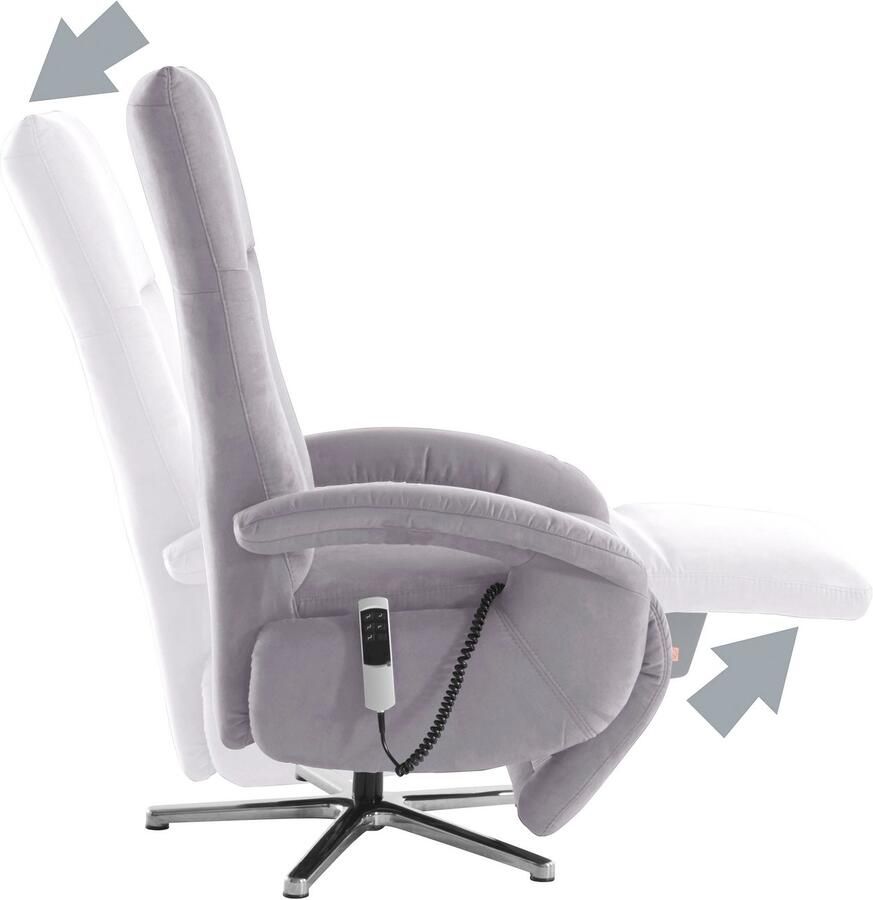 Sit&more Relaxfauteuil Tycoon met verstelbare hoofdsteun en 360° draaifunctie keuze tussen handmatige of elektrische functie ook met accu (draadloos)