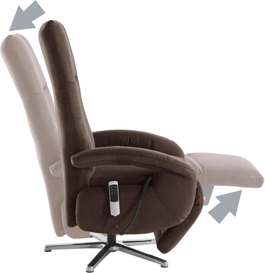 Sit&more Relaxfauteuil Tycoon met verstelbare hoofdsteun en 360° draaifunctie keuze tussen handmatige of elektrische functie ook met accu (draadloos)