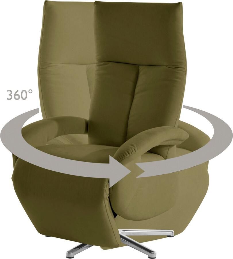 Sit&more Relaxfauteuil Tycoon met verstelbare hoofdsteun en 360° draaifunctie keuze tussen handmatige of elektrische functie ook met accu (draadloos)