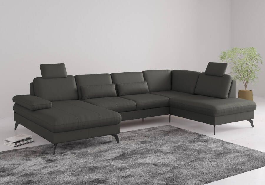 Sit&more Zithoek Morris U-vorm incl. zitdiepteverstelling keuze uit armleuningverstelling bedfunctie & bedlade