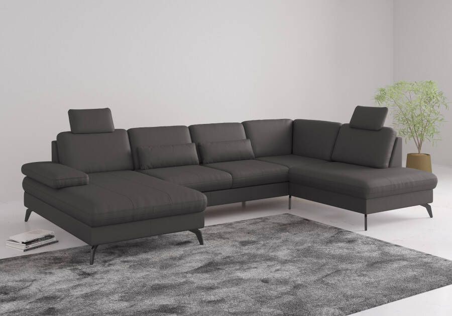 Sit&more Zithoek Morris U-vorm incl. zitdiepteverstelling keuze uit armleuningverstelling bedfunctie & bedlade