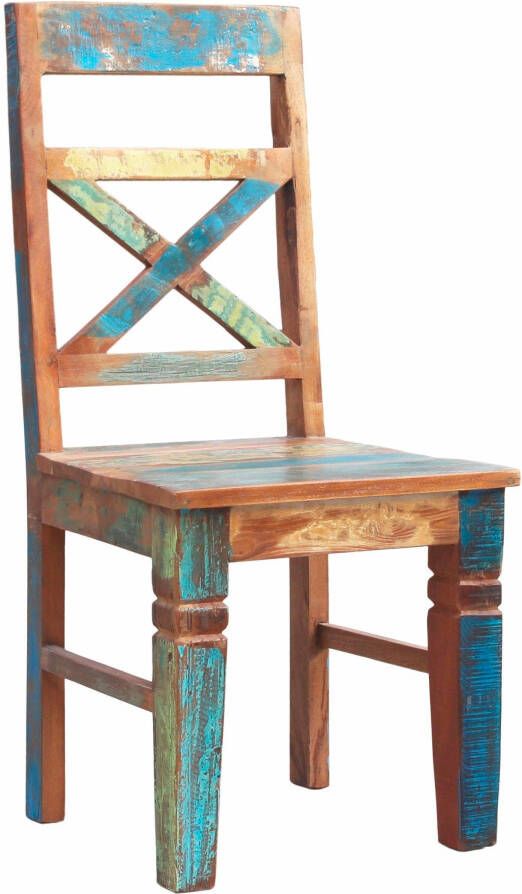 SIT Stoel met 4 poten Riverboat in een set van 2 shabby chic vintage (set 2 stuks)