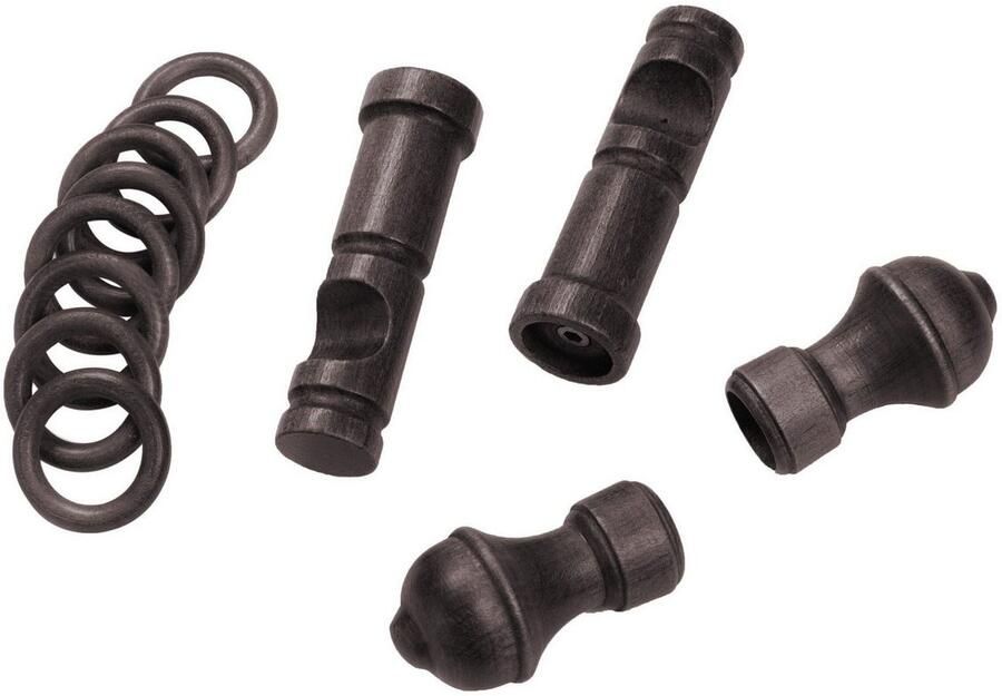 SN DECO GROUP Gordijnroede Ares 28 mm hout verschillende lengtes en kleuren compleet set