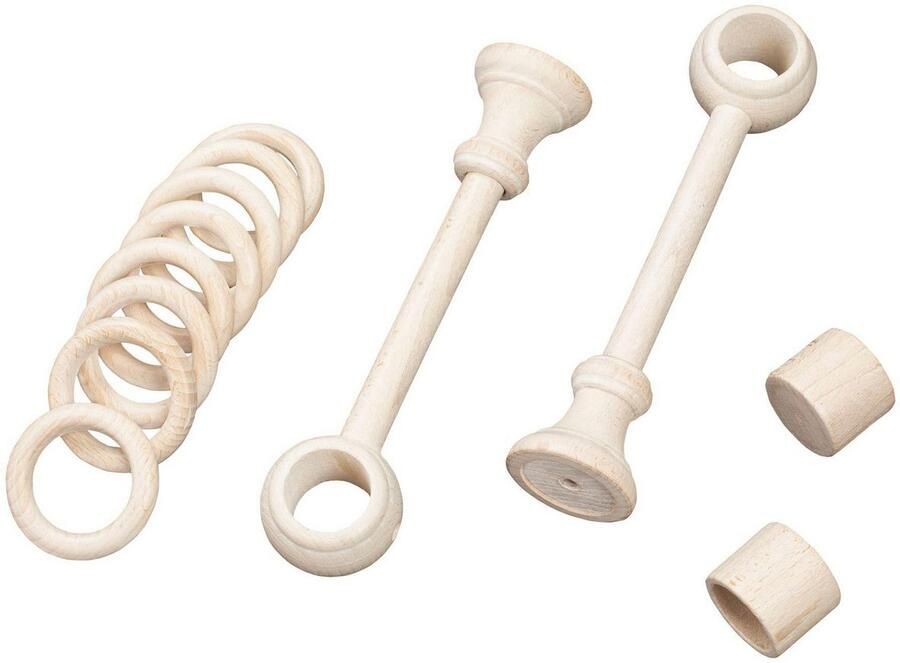 SN DECO GROUP Gordijnroede Cafiro 28 mm hout verschillende lengtes en kleuren compleet set