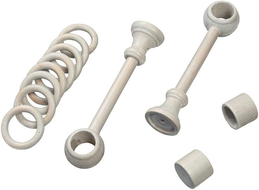 SN DECO GROUP Gordijnroede Cafiro 28 mm hout verschillende lengtes en kleuren compleet set