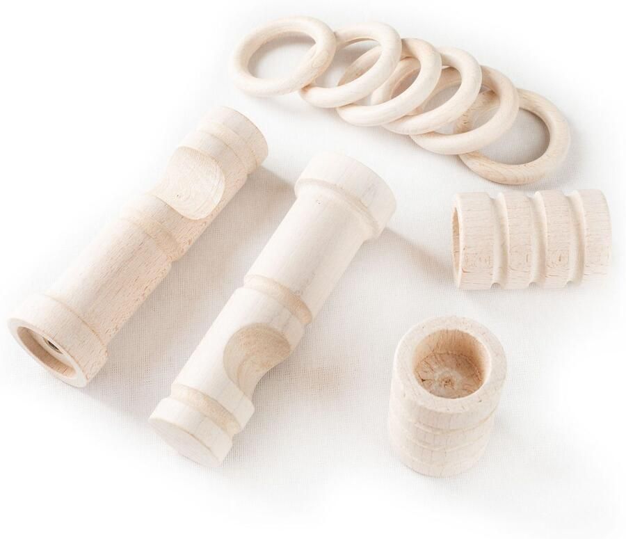SN DECO GROUP Gordijnroede Pisa 28 mm hout verschillende lengtes en kleuren compleet set (1 stuk)