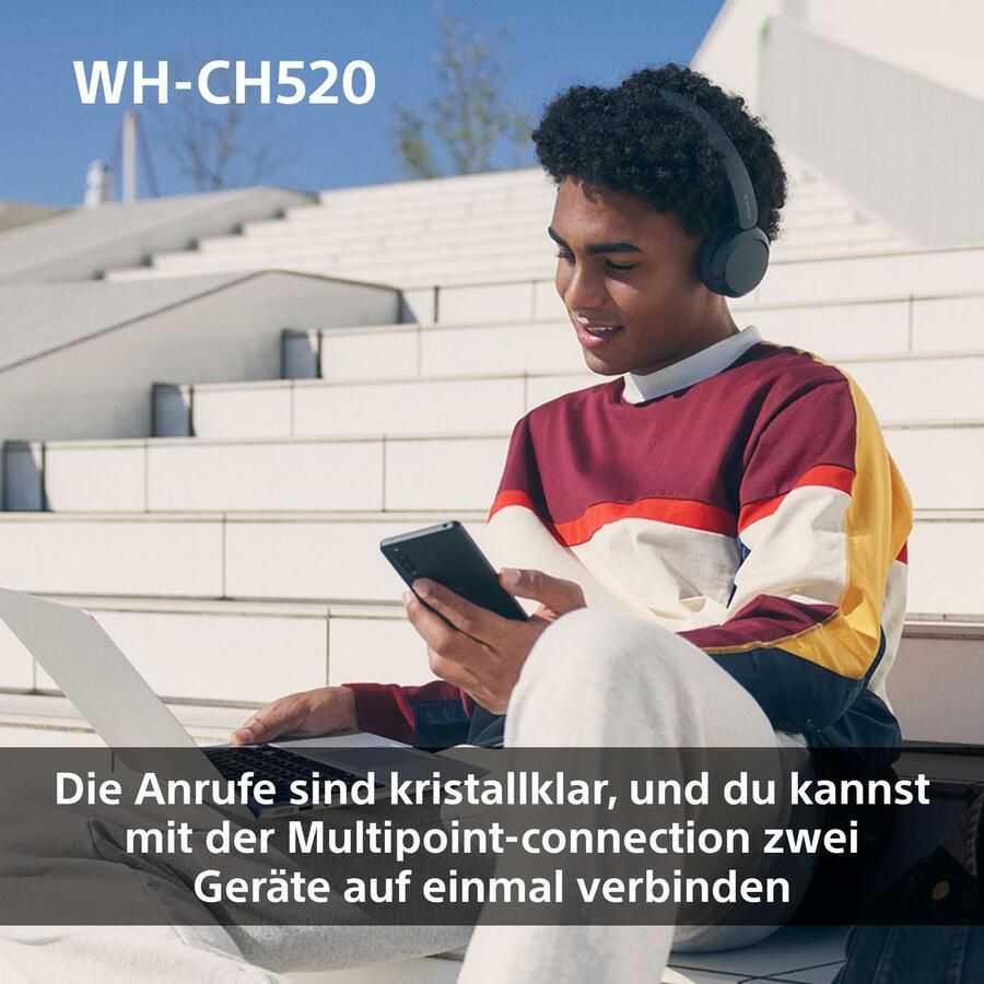 Sony Bluetooth-hoofdtelefoon WHCH520 200 uur max. accuduur (standby) - Foto 5